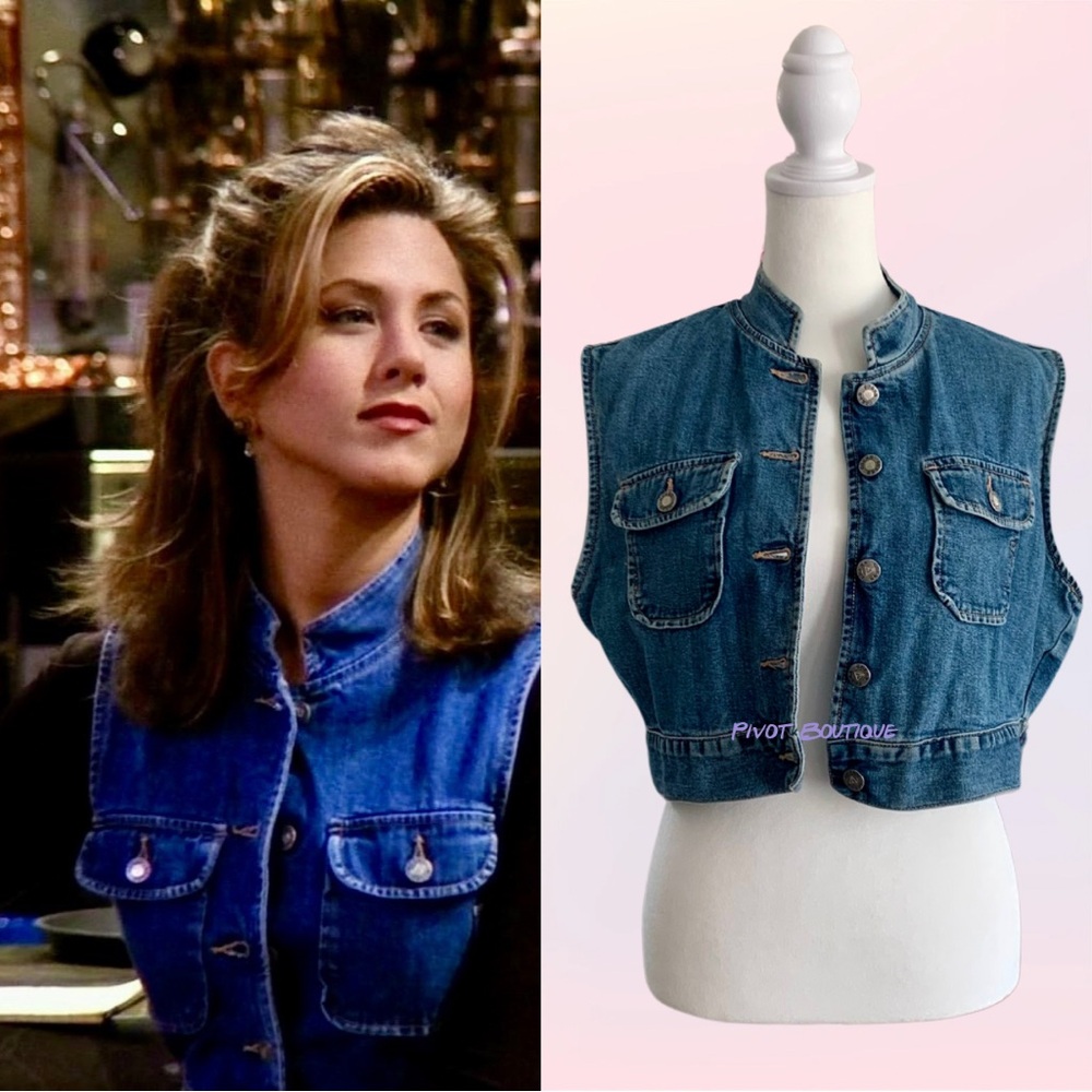Vintage Cropped Denim Vest ASO Rachel Green on Friends